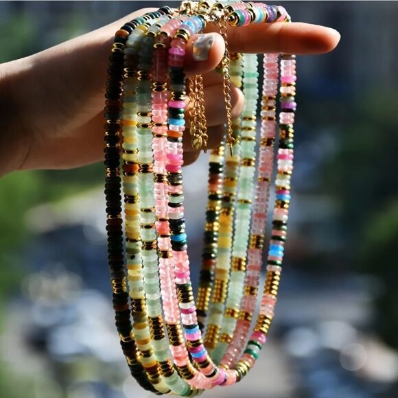 New! Handmade Boho Natural Gemstone Necklaces - Picture 4 of 13